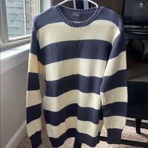 Pacsun Striped Navy and Cream Women’s Sweater